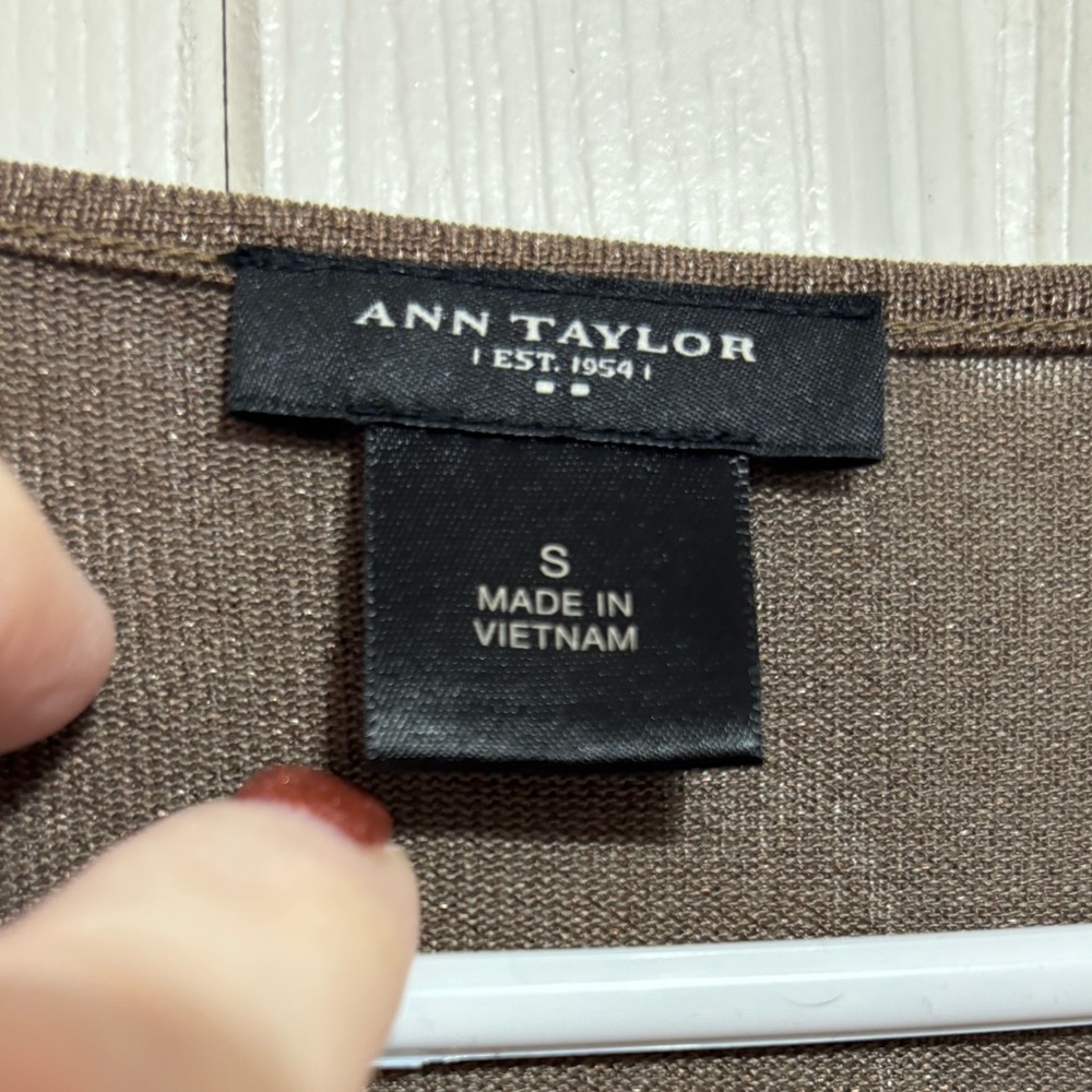 Ann Taylor Brown Midi Dress with Cowl Neck - Picture 5 of 7